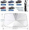 Sedan SUV Araba Güneşliği, Ön Cam UV Işınları ve Isı için Güneşlik Koruyucu, Katlanabilir Ön Cam Güneşlik Şemsiyesi, Arabayı Serin Tutun, Kullanımı Kolay/Saklayın, 137 cm x 81 cm