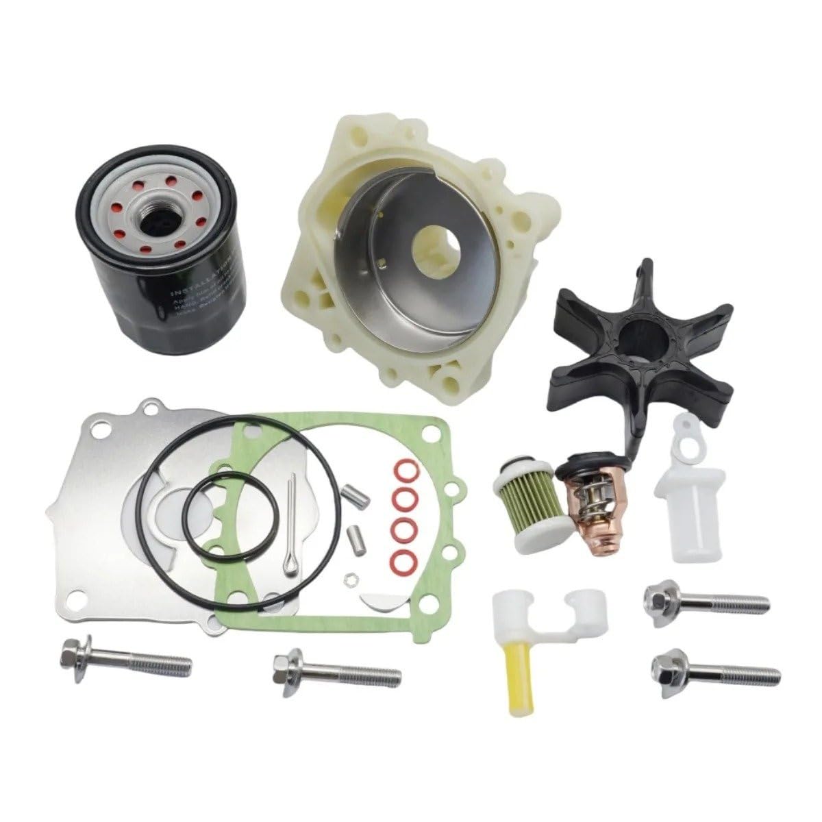 Kühlmittelpumpe für Pkw, passend für F115A, F115B und F130A (Baujahre 2000–2015), inklusive Wartungssatz, Pumpe mit Ablassdichtung, Thermostat, Ölfilter und Kraftstofffilter.