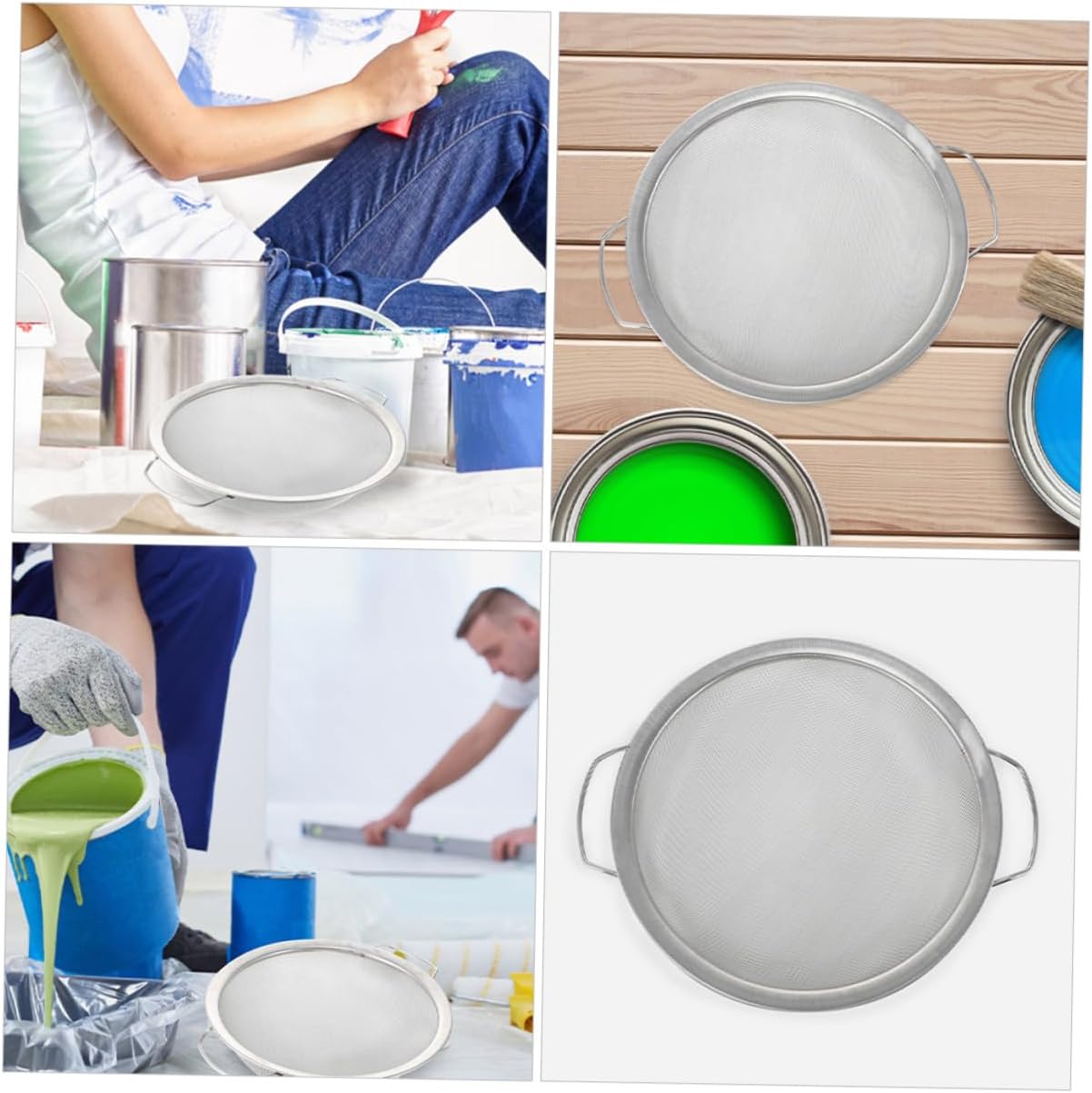 Hemoton Fine Mesh Paint Strainer Stainless Steel Oil Paint Filter for Spray Guns Compatible with Airless Sprayers Reusable Industrial Filter for Water-Based