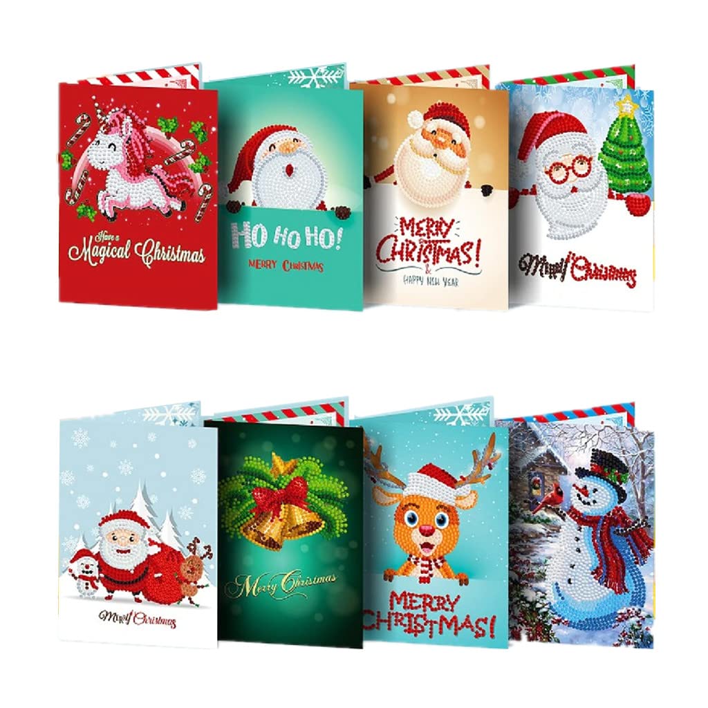 Diamond Painting Christmas Greeting Card Kits,5D Numbers Santa Claus New Year Greeting Card With Envelopes Holiday Greeting Cards Kits fit for Friends,Family,Children (Snowman J) — image 1
