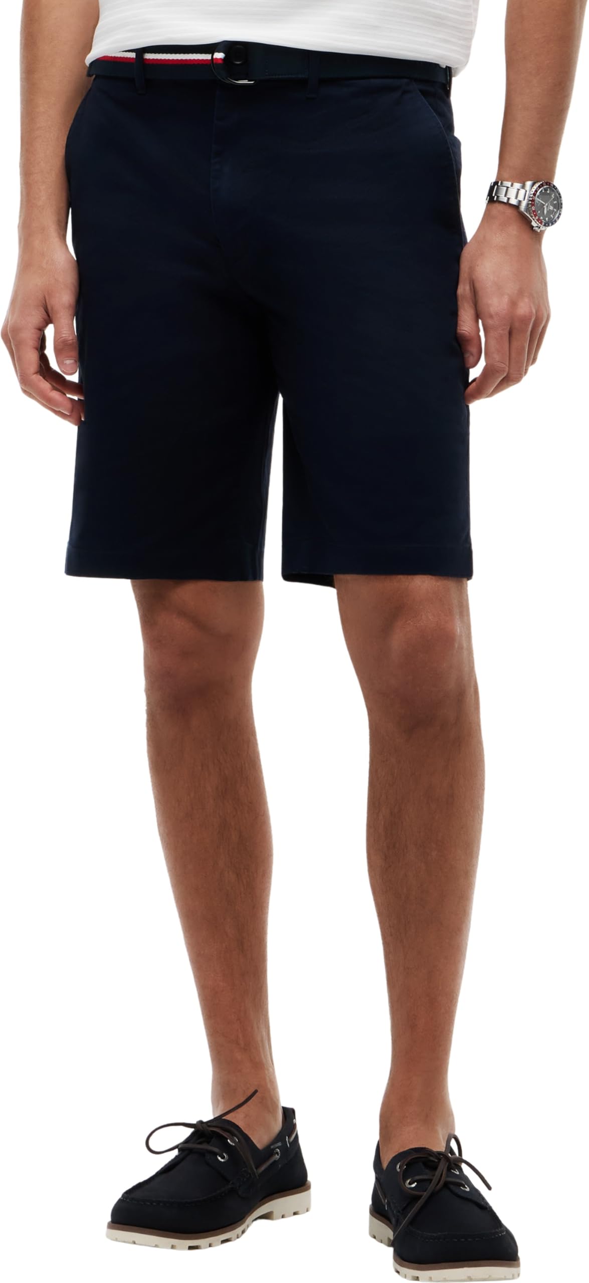 Tommy Hilfiger Men’s Chino Shorts Denton Twill with Detachable Belt, Blue (Desert Sky), 31W