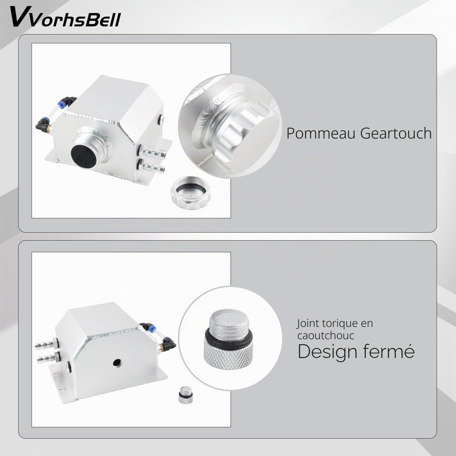 Réservoir d'expansion de liquide de refroidissement universel en aluminium 1L, réservoir de récupération d'huile, réservoir de dégazage, bouteille, refroidisseur, réservoir de débordement