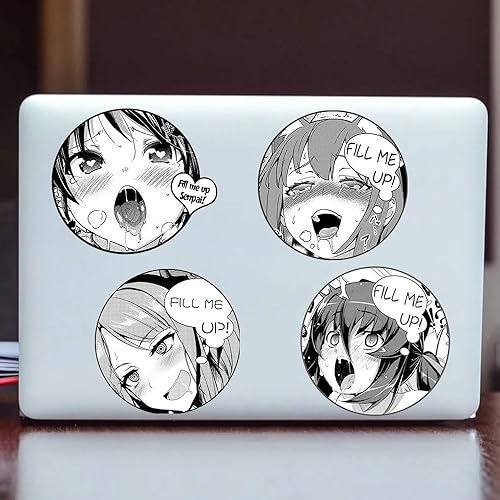 Miniatura 3 de EARLFAMILY Calcomanías de anime para niña de 51 pulgadas 4 unidades calcomanías de animé para llenarme de auto calcomanías lindas de anime a prueba