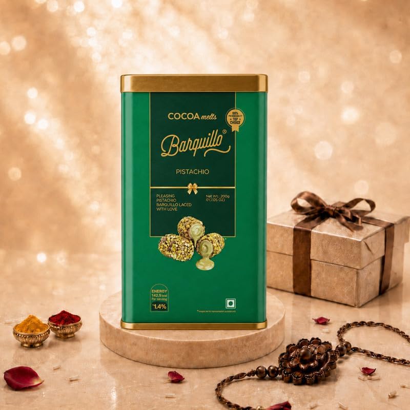 Premium Pistachio Coated Chocolate - 10 Pcs (200 gm) Tin | Pista Cream Filled Biscuit Roll imported | Dubai couverture taste | Festive Gift Pack Celebration specially for Festivals