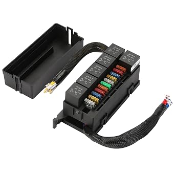 Pre-Wired Fuse Relay Box, 6 Slots 12V 40A Relays with 4-Pin, 11-Way ATC/ATO Blade Fuse Holder Block Kit for Automotive Car Truck Marine Boat RV 6 Relays + 11 Fuses Included