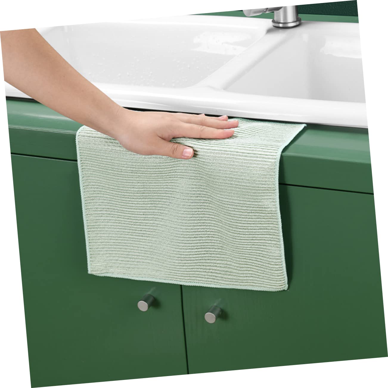 SHERCHPRY 3 Series Paquete De Paños De Cocina De Microfibra Verde Toallas De Limpieza para Utensilios Y Alta Absorción Y Poder De Limpieza para Cocina 5 Piezas X 3