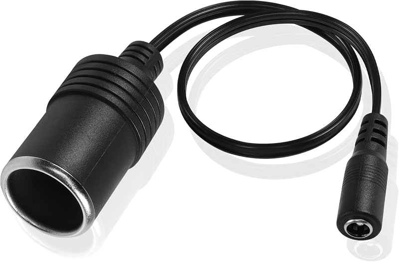 Cabo adaptador de alimentação automotiva GINTOOYUN, tomada 12/24 V para plugue DC fêmea 5,5 mm x 2,1 mm – 30 cm