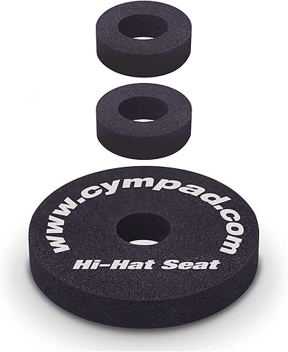 Cympad Arandelas de platillos de espuma optimizadora, embrague y asiento Hi-Hat-(juego de 3)  Mejora el tono y la estabilidad del platillo