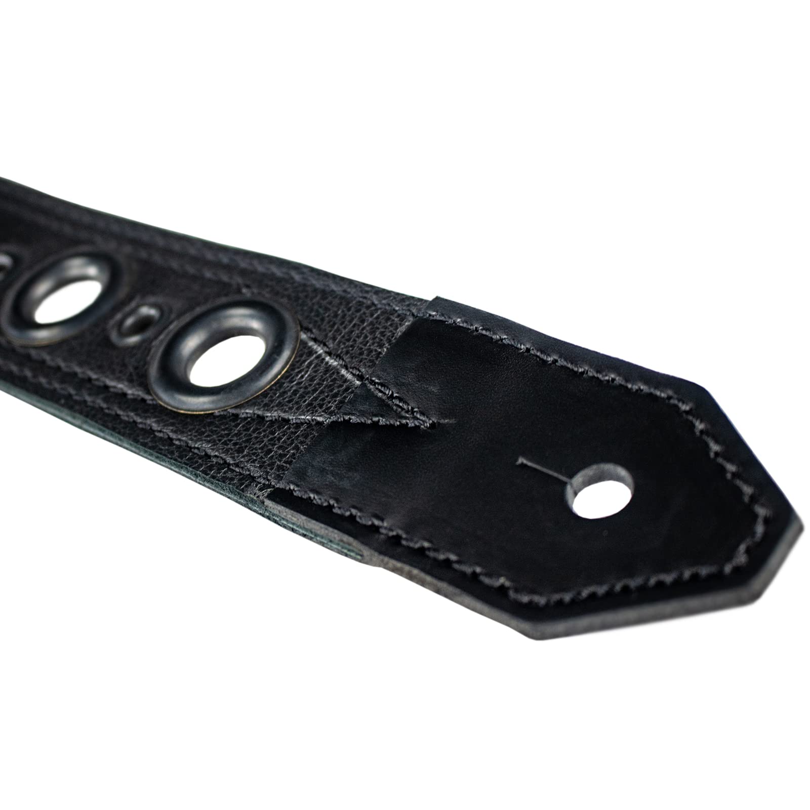 Sawtooth Midnight Armour - Correa de cuero para guitarra de 5 cm de ancho, hecha a mano en los Estados Unidos (ST