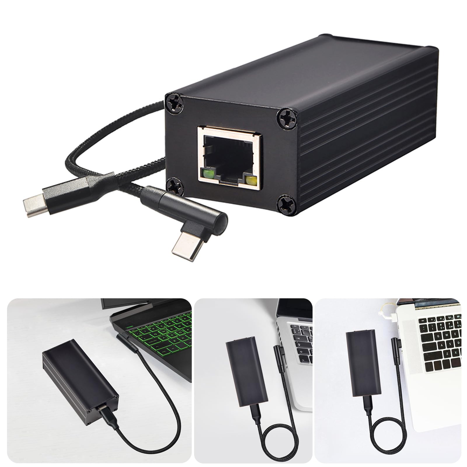 YUGSHNKFC 10/100Mbps Power Over Ethernet to USB C Driver Converter Power Over Ethernet to Type C Power Output Ethernet Adapter Broadband Charging for Phone Tablet