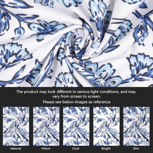 Image of Encasa XO Dining Table Cover Cloth for 6 to 8 Seater | 140x240 cm Rectangular Table Cloth | Water Repellent Polyester Tablecloth for Indoor & Outdoor Use - Indigo Digital Print