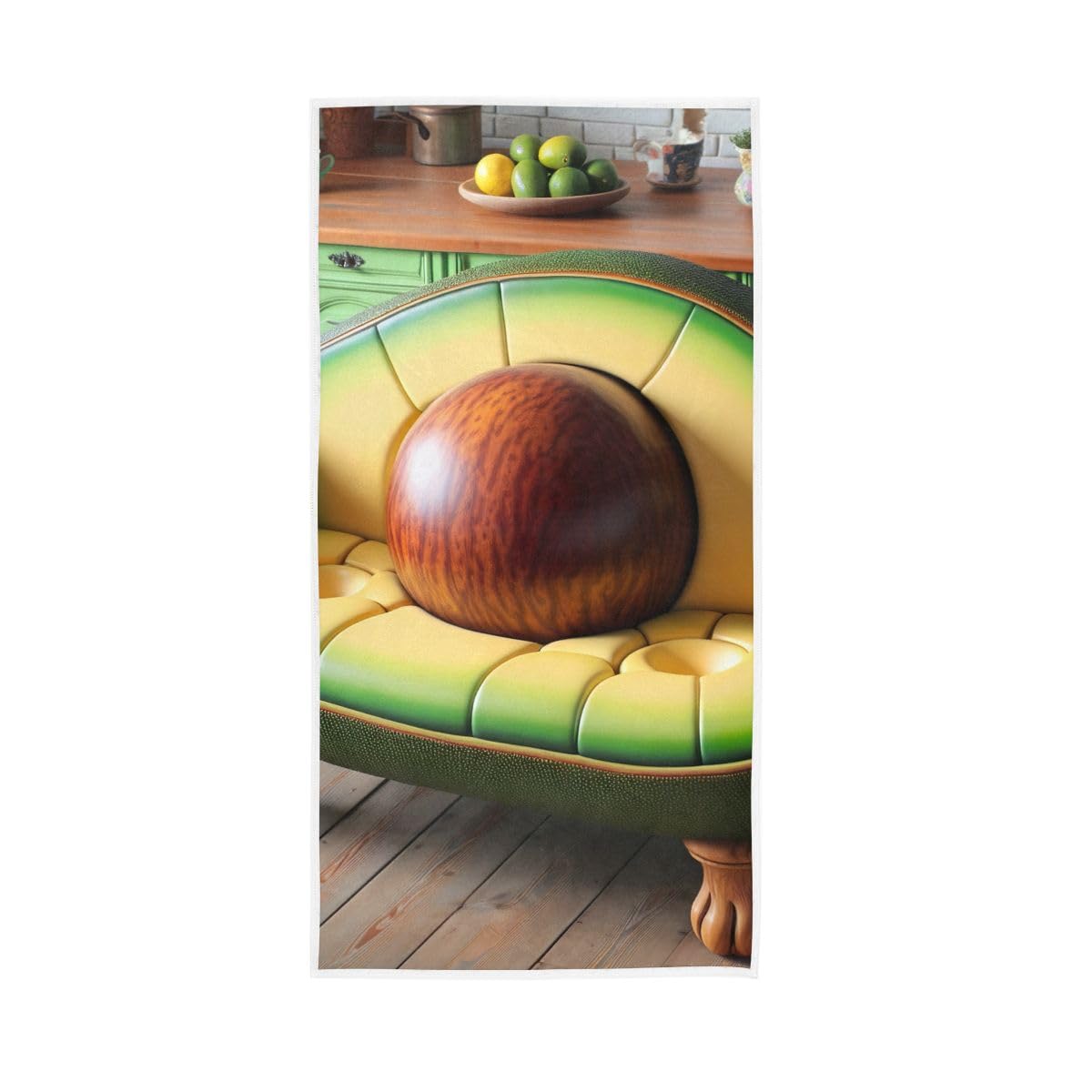 LSRCPD Cartoon Avocado Sofa Hand Towel, Bath Hand Towels for Bathroom 15 x 30 Inches, Soft Towels