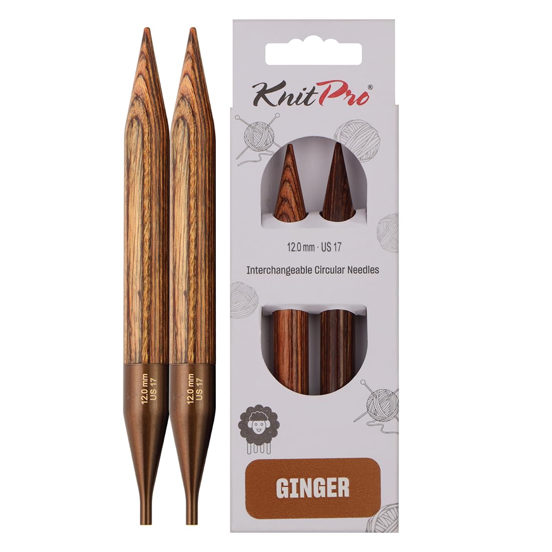 Knitpro Ginger - Ferri Circolari Intercambiabili, 10 Cm, 12 Mm-image