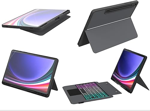 Miniatura 3 de Funda para Galaxy Tab S9 FES9 con teclado desmontable retroiluminación de 3 zonas de 7 colores, panel táctil inteligente, fundas de teclado