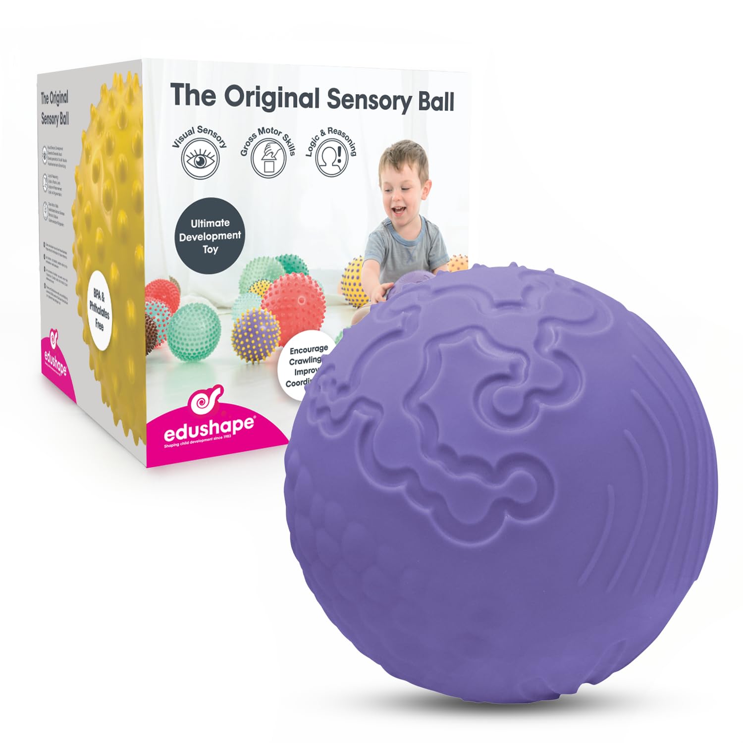 Texture-iffic Sensory Ball for Baby - 7" Baby Ball for Kids with 8 Sections of Different Tactile Patterns