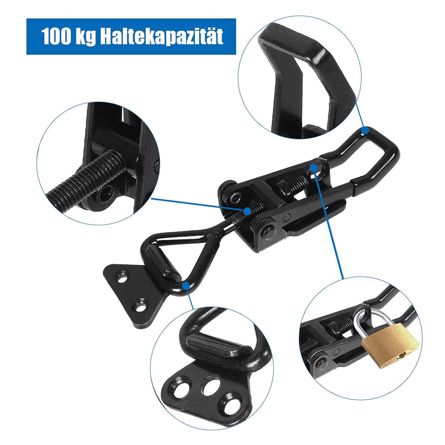 8 Pcs Loquet Bascule en Mtal Capacit de Rtention 100 kg Sauterelles Rglables pour Menuiserie YYV - Bricolage