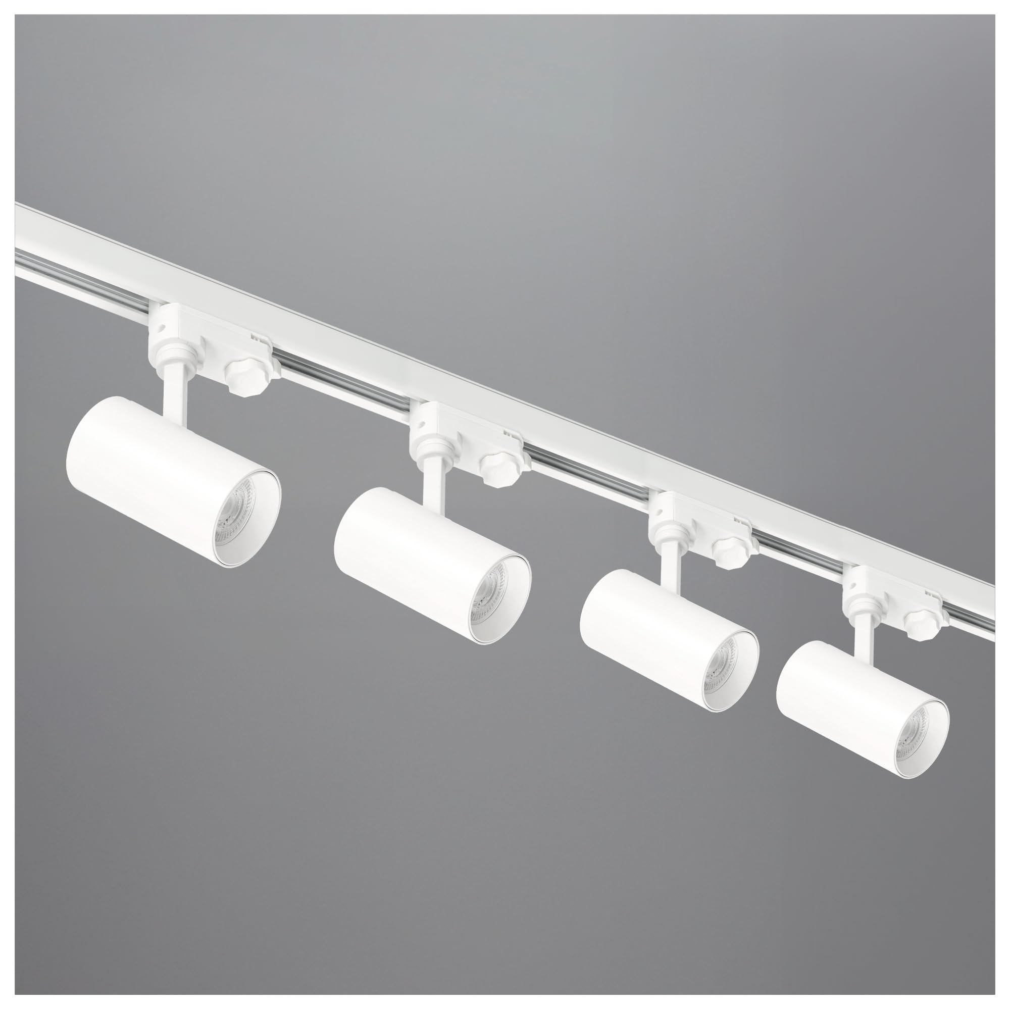 3-Phasen-Schienen-Set NEXTRACK - Schienensystem Komplett-Set mit 4x GU10 Spots und 2m Schiene + Stromversorgung + Kappe (Weiß, Schiene 2 Meter)