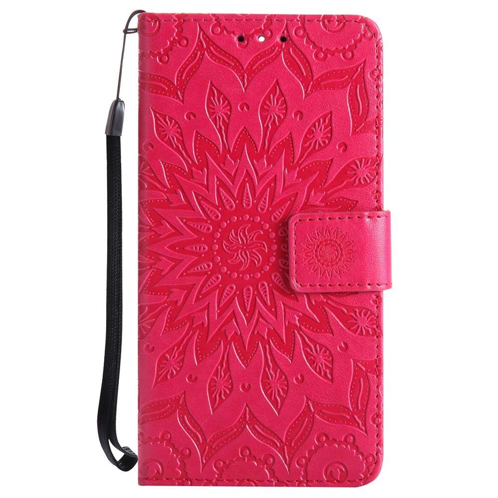Phone Holder Case Dfly Nokia 5 Case, Premium Soft PU Leather Embossed Mandala Design Stand Function Card Slot Holder Slim Flip Wallet Cover for Nokia 5, Grey,Size Name:Nokia 5,Colour Name:Green حالة ح