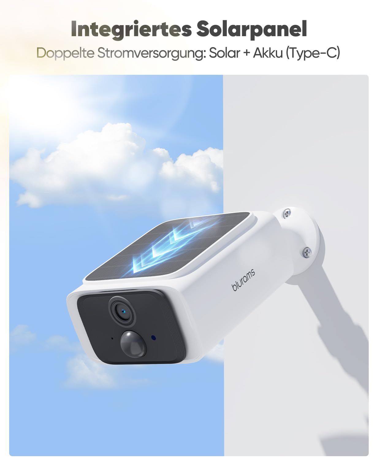 blurams 2K Überwachungskamera Aussen Akku Solar Kabellos Dual-Band WLAN