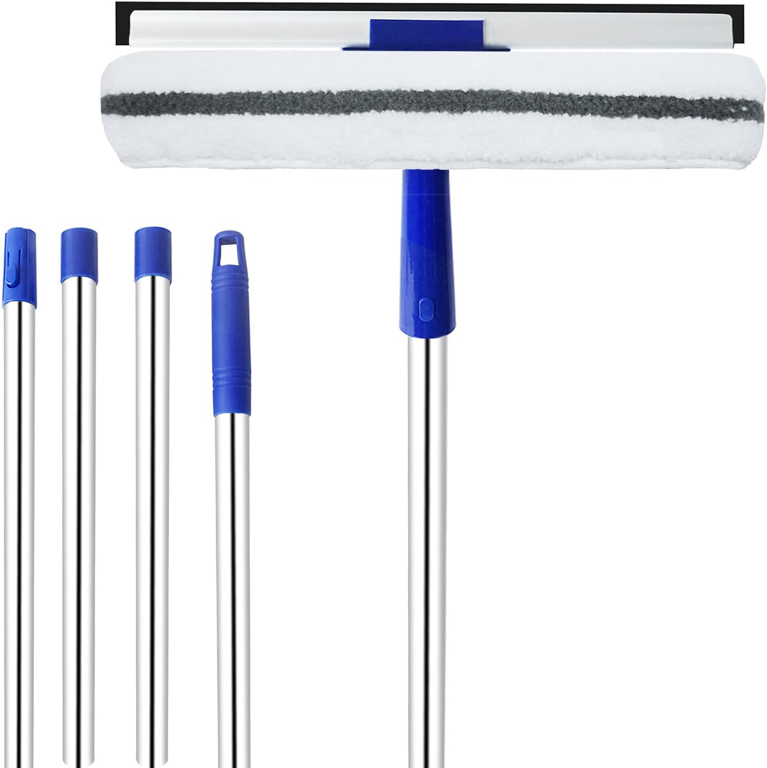 ITTAHO12" Window Squeegee,Window Cleaning Tools Kit with Long Handle,Window Washer,Squeegee Shower Cleaner for Shower Door Glass Car Windshield Indoor Outdoor High Window Cleaning