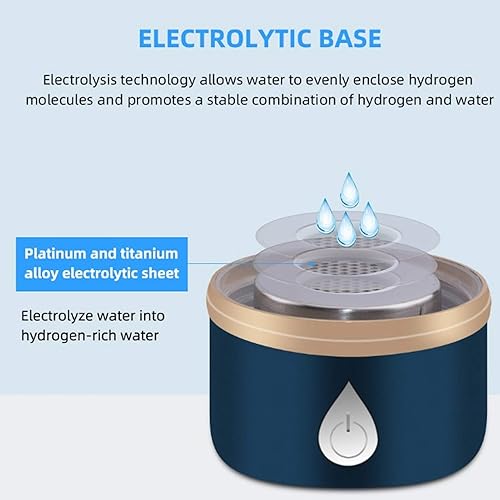 Miniatura 3 de Generador de botellas de agua de hidrógeno, ionizador de agua de hidrógeno portátil, máquina de agua de hidrógeno recargable de 12.8 fl oz para el