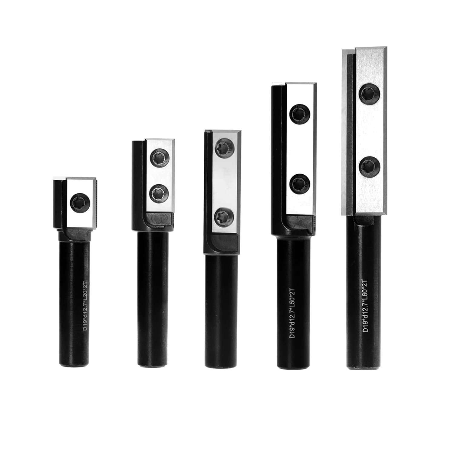 12.7mm Shank Flush Trim Router Bit Wood Planer Bit Trimming Bit Milling Cutter CNC Tools Cutting Dia 19mm with 2 Carbide Inserts(50mm)