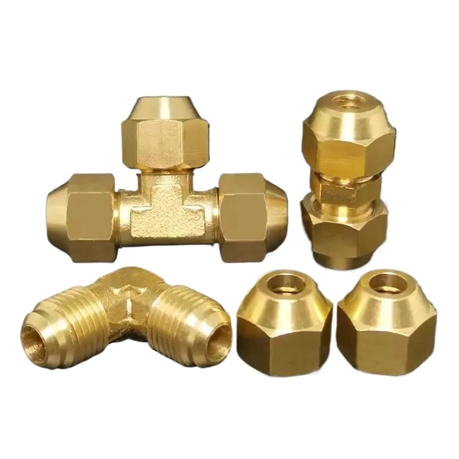 Copper Flaring Connect Brass Fitting Expansion Estuary Flared Adapter Connector(T,16MM Pipe OD_1 PCS)