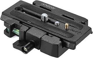 Andoer Quick Release Clamp Adapter with Quick Release Plate compatible with Manfrotto 501 500AH 701HDV 503HDV Q5 Tripod Head