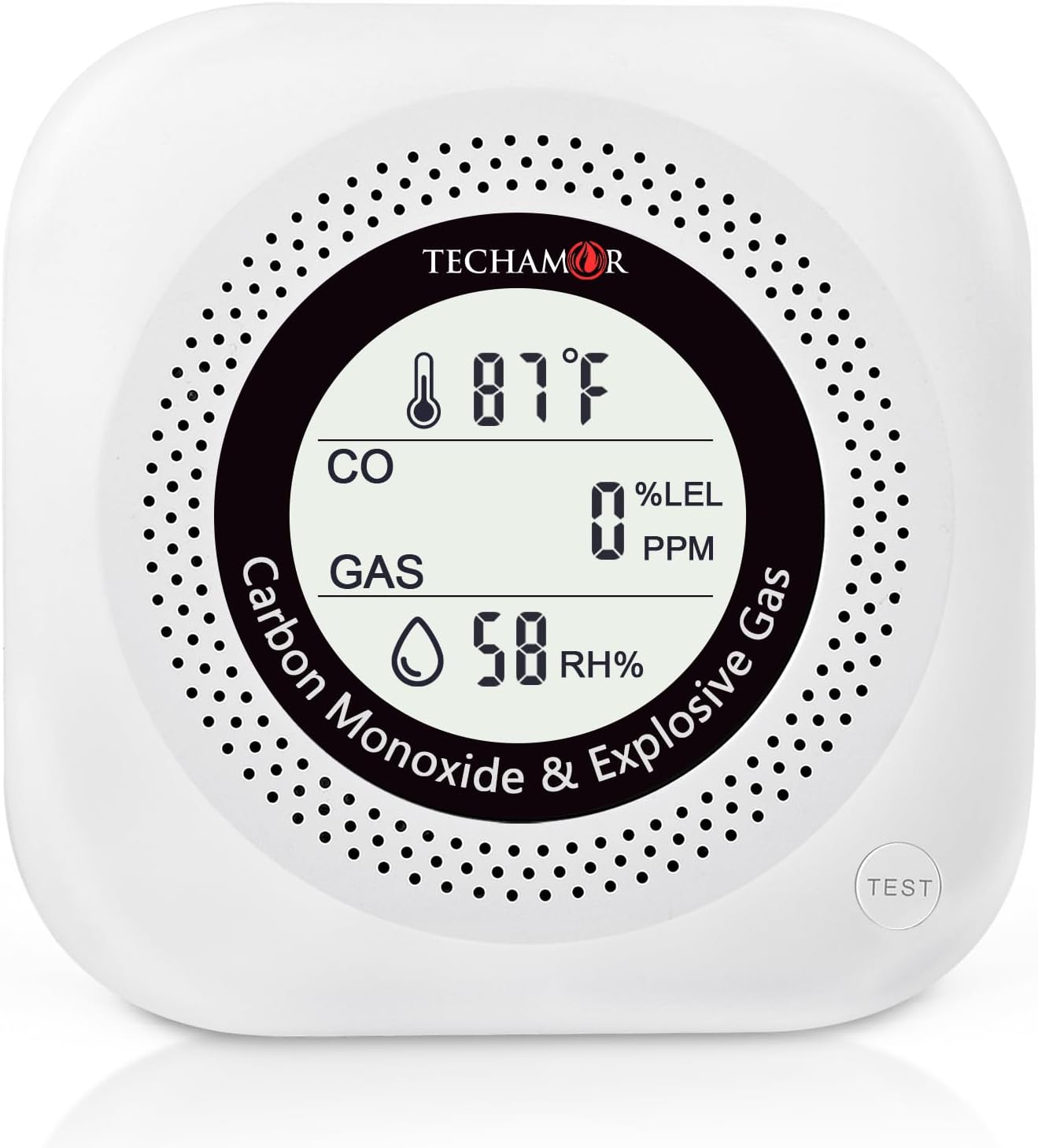 Carbon Monoxide & Natural Gas Combination Detector, Plug in Wall Detectors CO & Natural Gas, Propane, LPG, Methane & Temp & Humidity 4 in 1 Monitor Alarm for Home/Kitchen/Hotel/Camping/RV