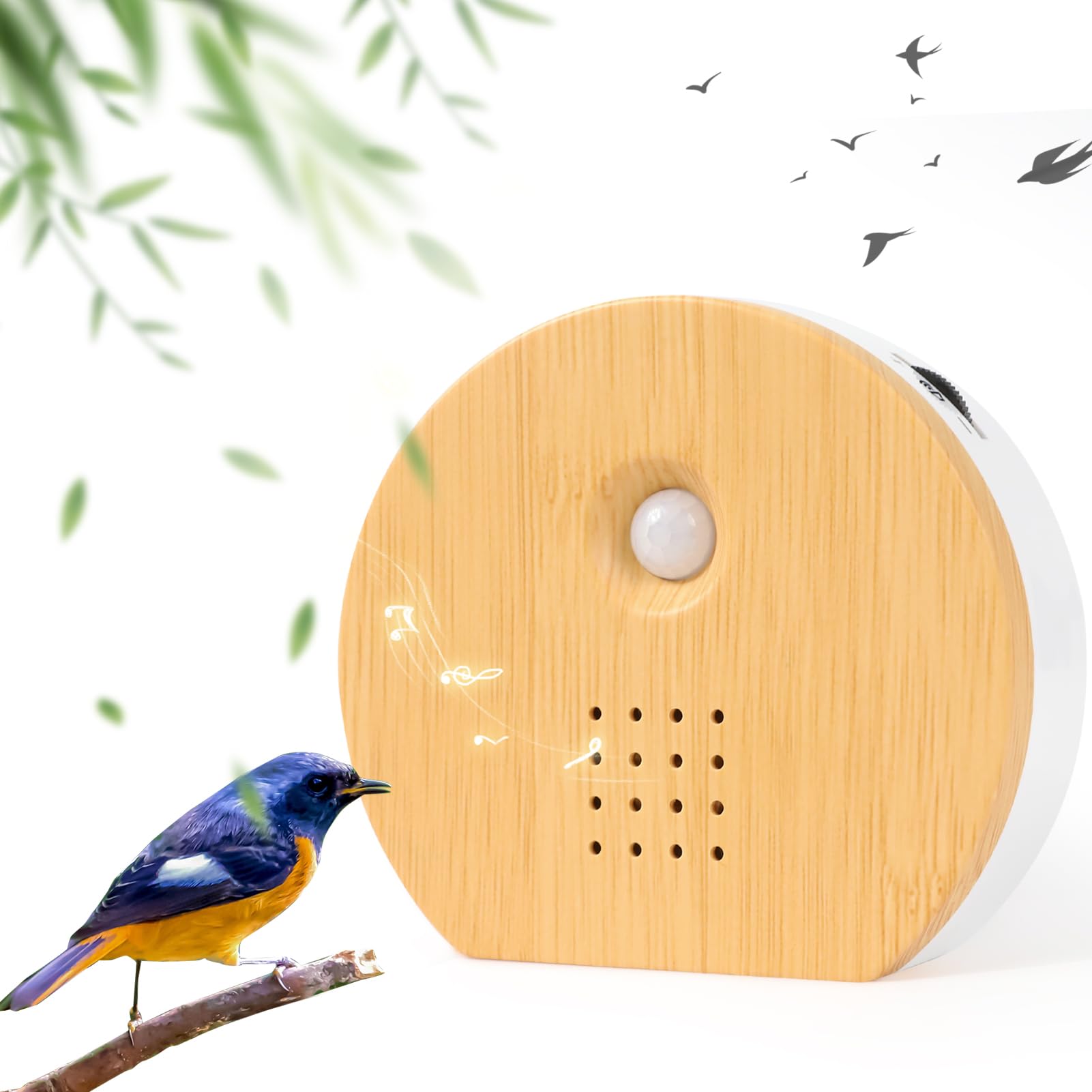 LZDMY Vogelgezwitscher Box Bewegungsmelder mit Wandhalterung, Naturgeräuschebox Vogel Gesang , Vogelzwitscher Entspannender Vogelgesang, Vogelgesang & Waldquelle