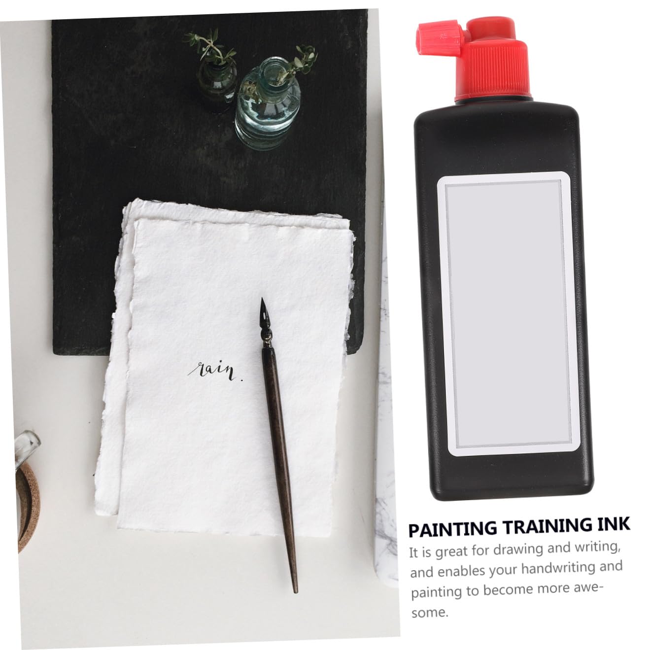 Lurrose 3 Stück 1 wiederverwendbar Füllfederhaltertinte Kalligraphiestift Kalligraphie Tintenset Kalligraphie Tintenflasche kalligraphie, die tinte übt universelle Maltinte flüssig Black