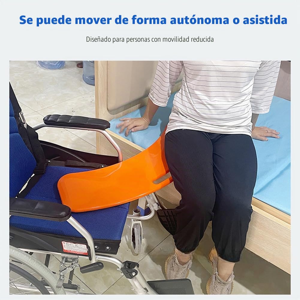 Tabla de transferencia para pacientes o Handica de silla de ruedas a la cama, con asas de hasta 150 kg, 80 x 21 x 0,8 cm, azul cielo