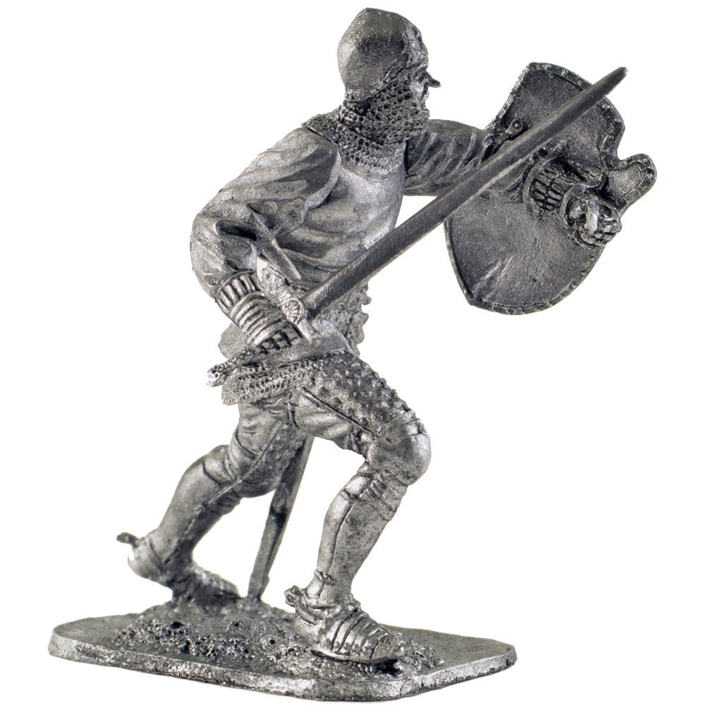 Figurine étain Chevalier Médiéval Avec Bannière Religieuse - Musée Du Soldat TOP