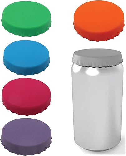 Gadgetime USA Tapas de silicona para latas, tapas de latas de silicona (paquete de 6), fundas para latas de refrescos y bebidas, cubierta de tapa