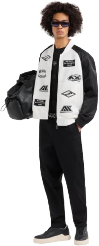 Armani Exchange Mens Logo Mania Bomber