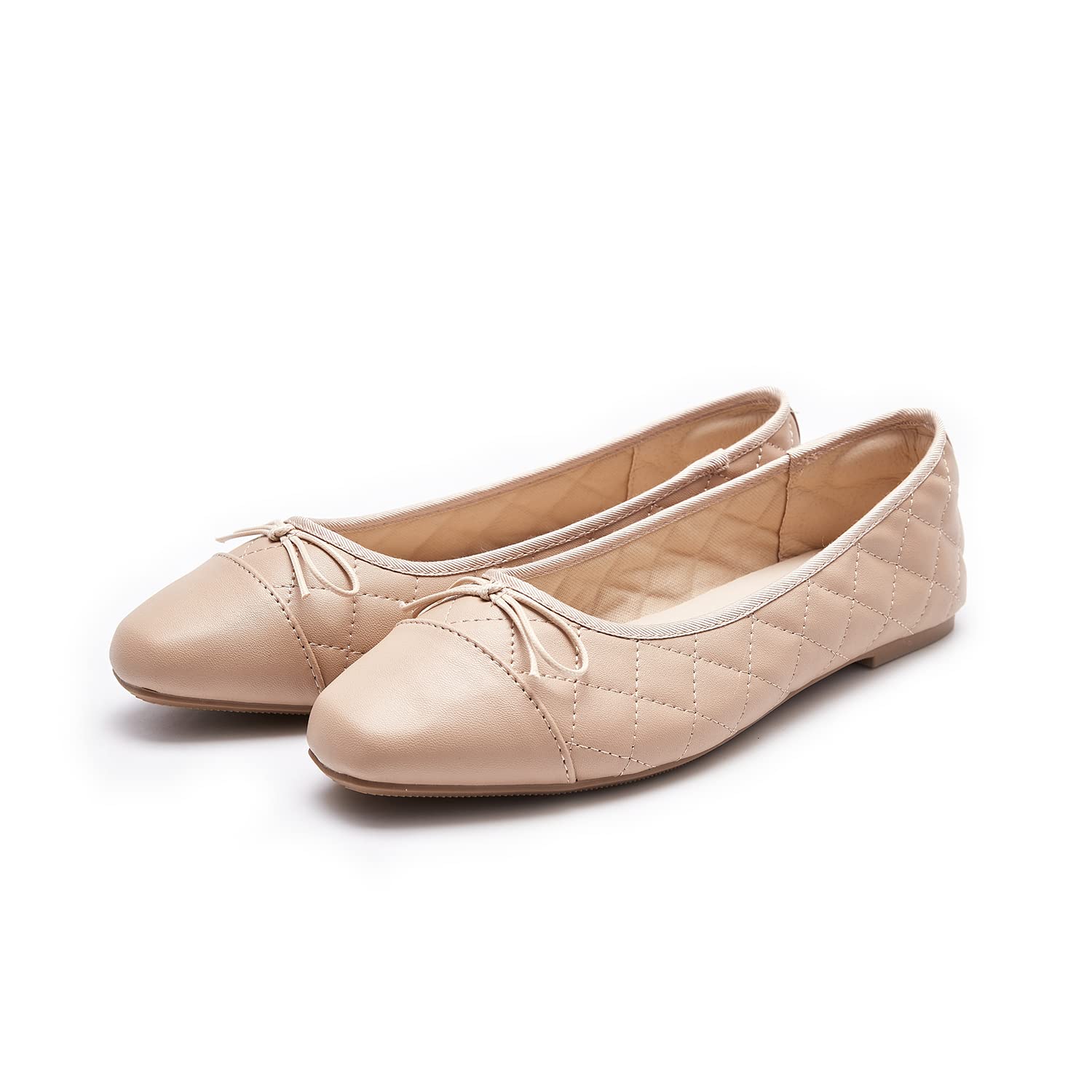 AFEETSING Women's Round Toe Ballet Flats Comfortable Bow Dressy Flats Shoes for Women, A-navy Blue, 9