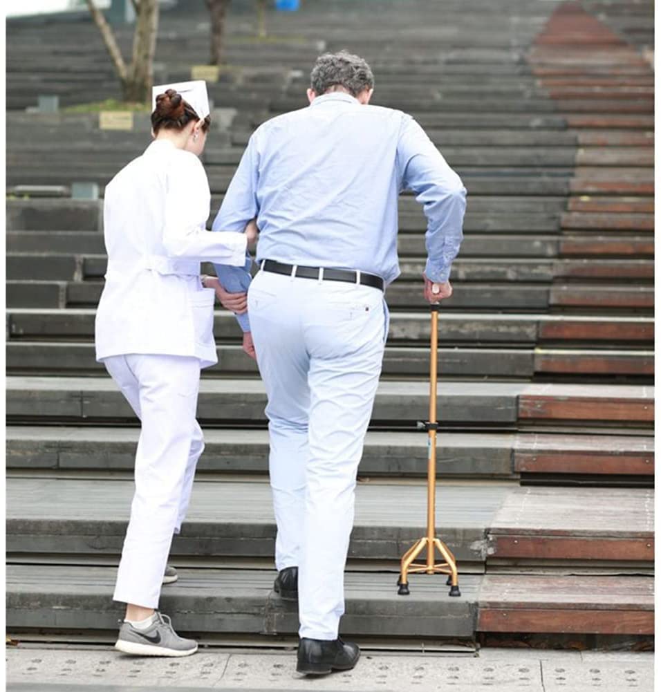 LIOONS Muletas para Ancianos con 4 Patas Base Grande Altura Ajustable Bastón de Cuatro Patas Muletas Ajustables Muletas Plegables