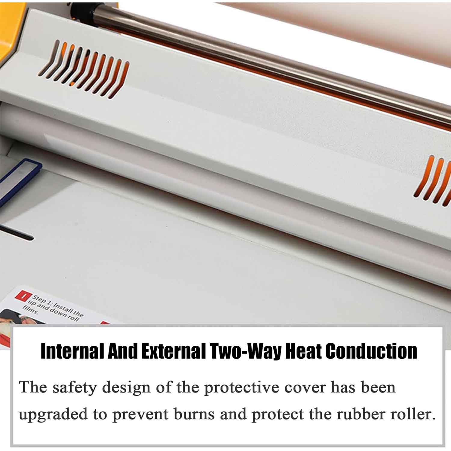 Laminatrice a rulli caldi e freddi da 600 W, 330 mm/A3, plastificatrice singola e bilaterale a 4 rulli, termoformato, da 13 pollici, regolabile da 0 a 150 °C, per menù