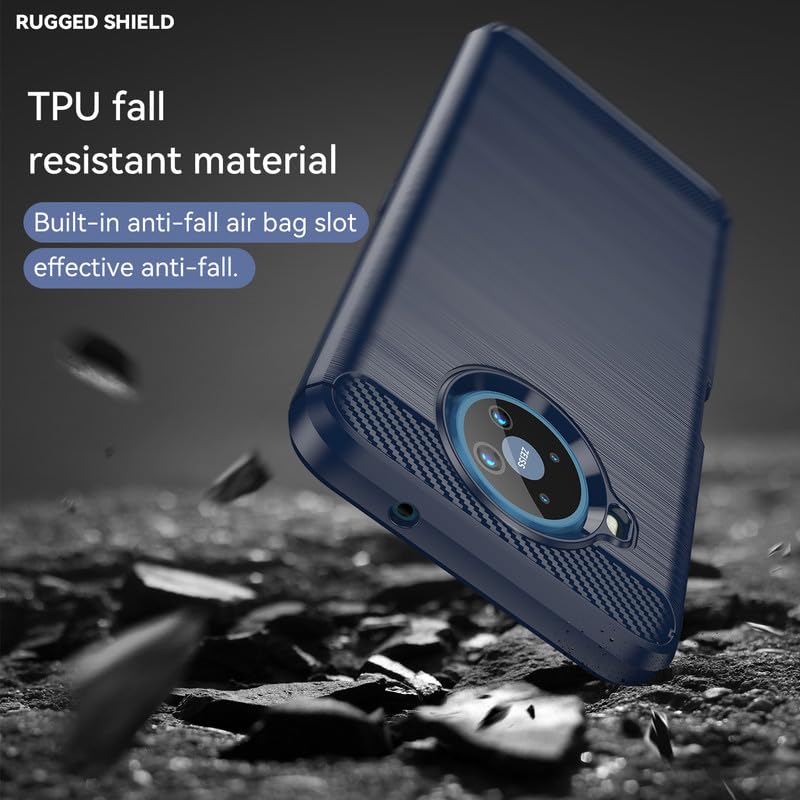 Image of Hybrid Carbon Fiber Back Case for Nokia 8.3 (Blue)