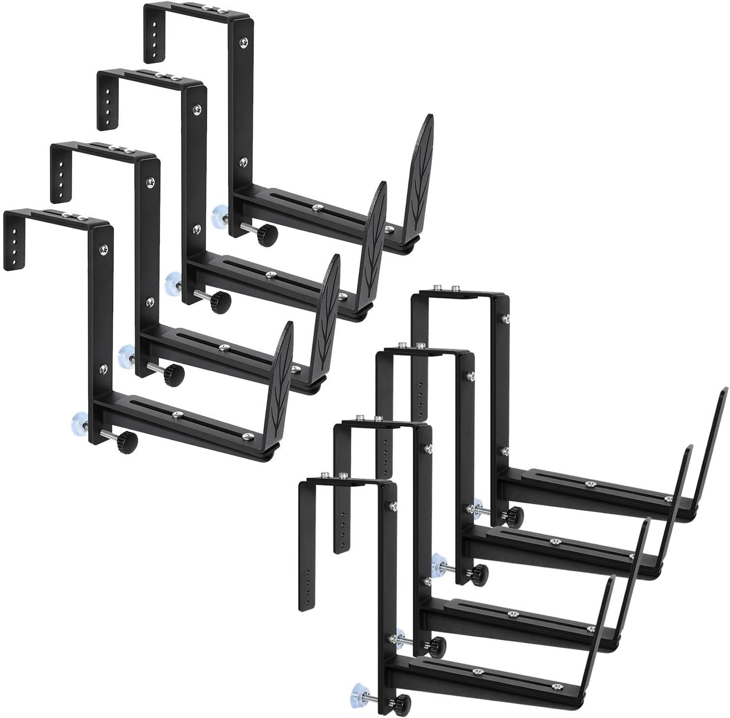 4 Pack Standard Planter Box Bracket and 4 Pack Upgraded Planter Box Bracket Bundle