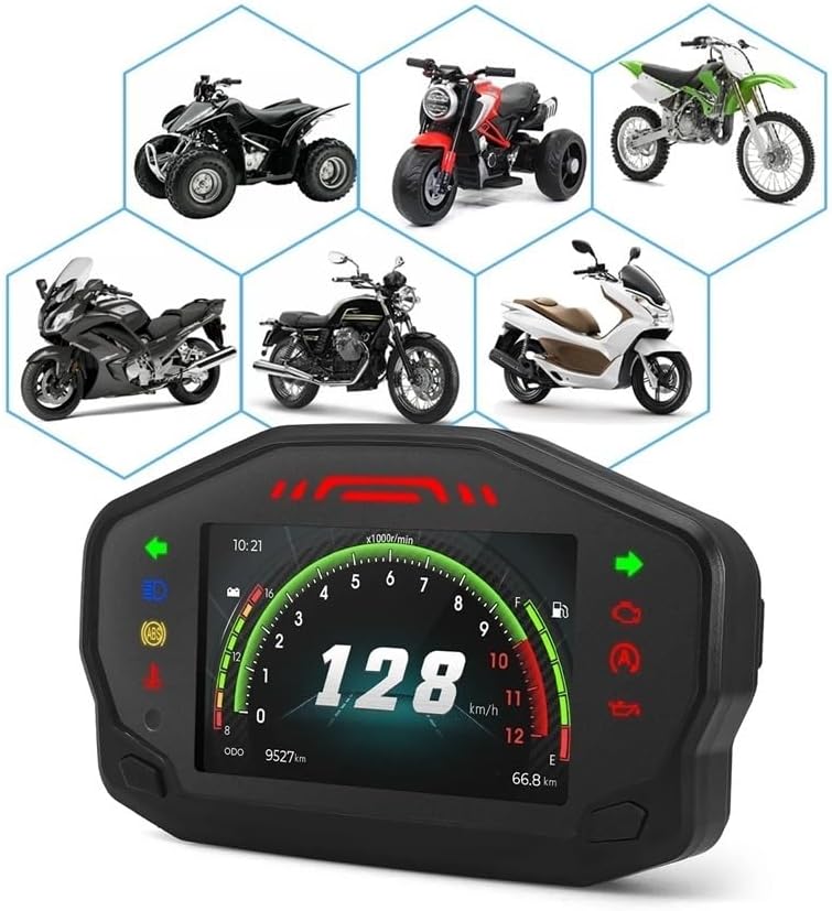 Motorcycle Odometer Gauge Universl Tachometer For Motorcycle TFT Digital Odometer 12000RPM Tachometer With Alarm Moto Dashboard For 2 4 Cylinders