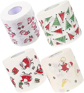 Healifty 4 Rolos De Papel Higiênico De Natal Papai Noel Toalha De Papel Higiênico Feliz Natal Papai Noel Papel Higiênico Guardanapo De Tecido Brincadeira Divertida Festa De Aniversário