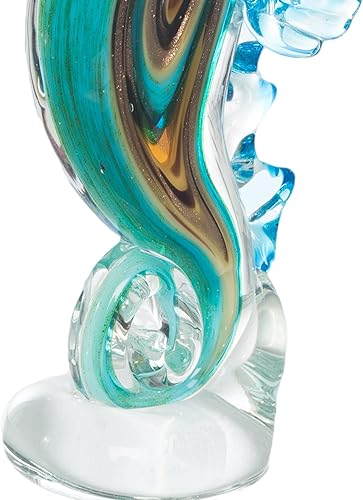 Miniatura 3 de Beachcombers Figura de caballito de mar de cristal multicolor azul