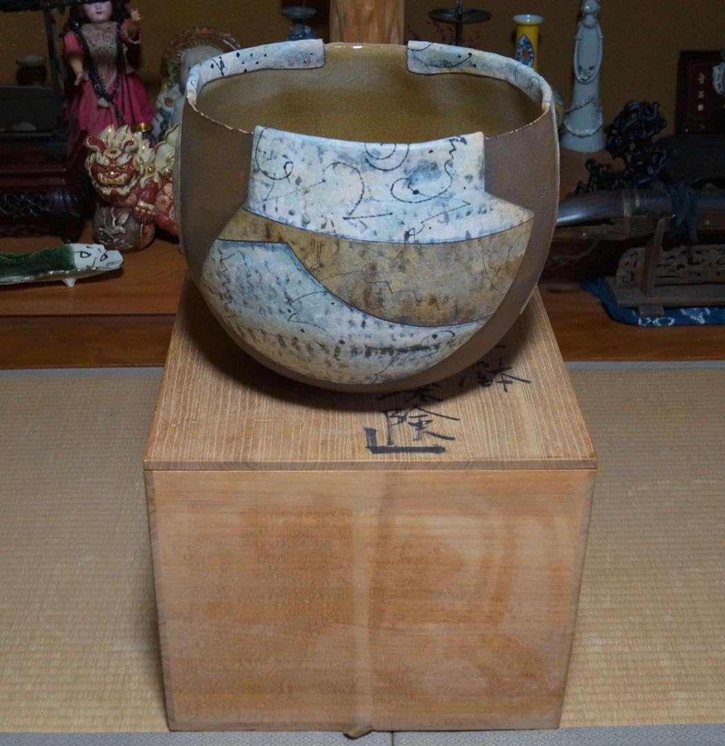 現代陶芸家 人見啓一造 大型造形彩泥深鉢『海底探険』彩泥象嵌 共箱 90年代作品 現代陶芸家 人見啓一造 大型造形彩泥深鉢『海底探険』彩