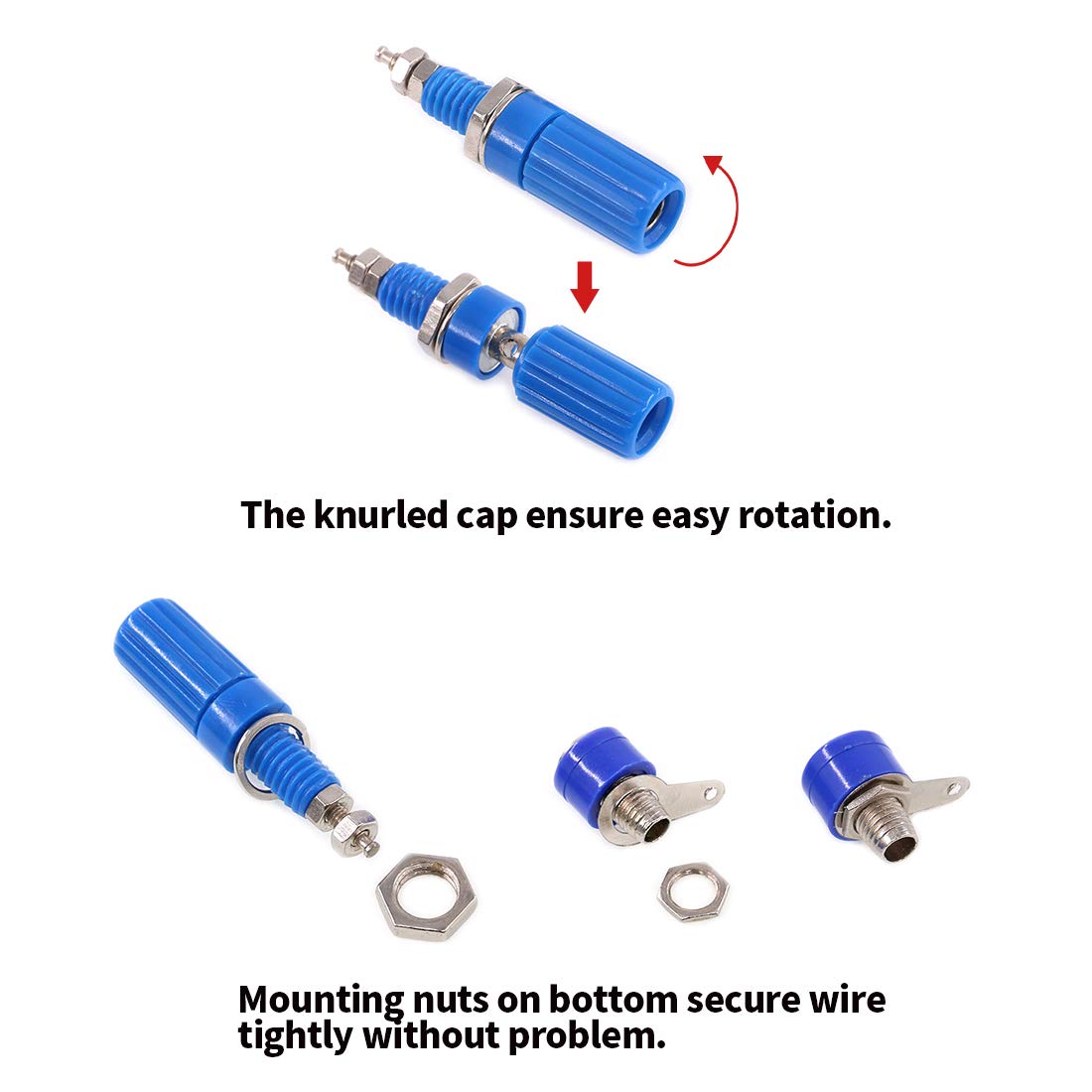 Buy Hilitchi 90 Pcs 3 Types 4mm Binding Post Banana Plug Socket