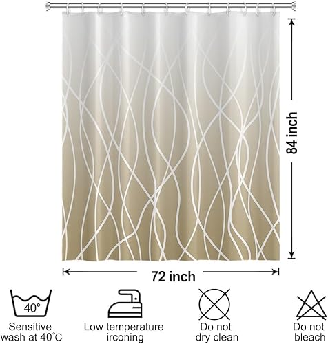 Miniatura 240 de Cortina de ducha pequeña a rayas gris claro degradado para baño, 36 x 72 pulgadas, juego de cortina de ducha geométrica para cabina de RV con Gris