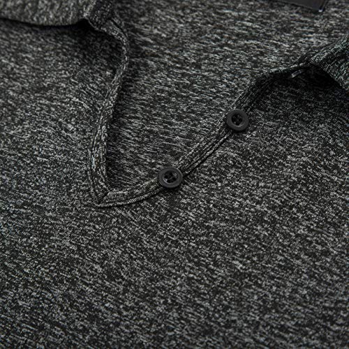 JACK SMITH Ladies 3/4-Sleeve Long Sleeve Polo Vneck Golf Polo(M,Black/Grey#)