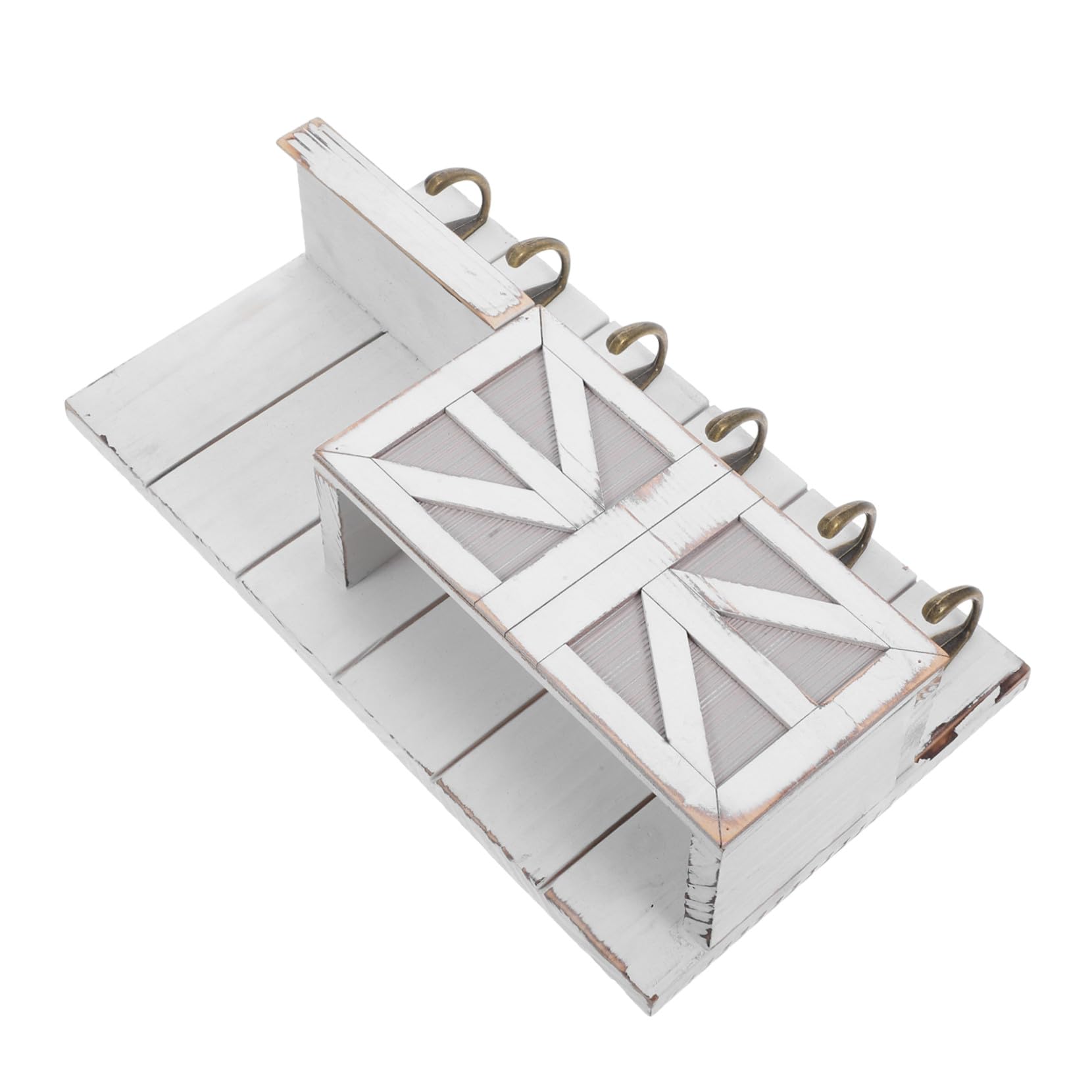 Étagère murale patère vintage pour manteaux clés organisateur entrée rustique blanc compact