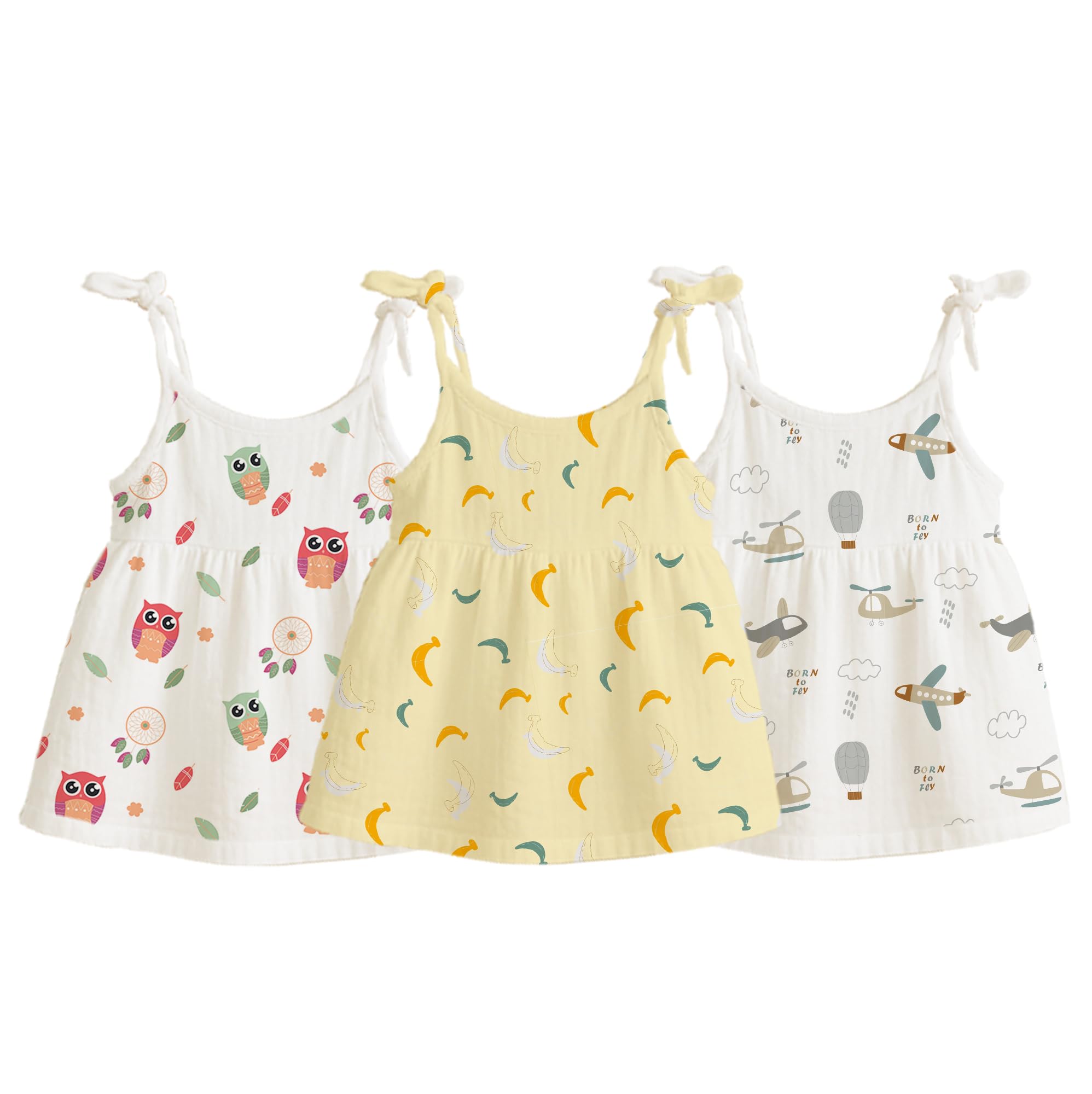 Muslin Frock Knot for Newborn Baby Girl - Adjustable Knot Style Cotton Dresses for Girls-image-6