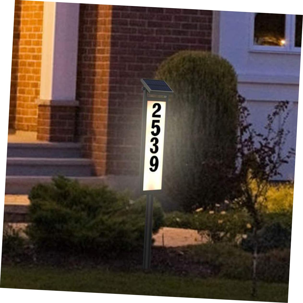 HOMSFOU Luce Solare da Esterno per Numero Civico, Segnaletica Indirizzo, Plastico Nero, Illuminazione e Visibilità per Cortile e Giardino